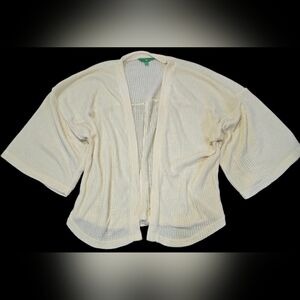 dip Women's L, Waffle Knit Cardigan w/ Kimono Sleeve: Boho Chic,  Coastal Chic